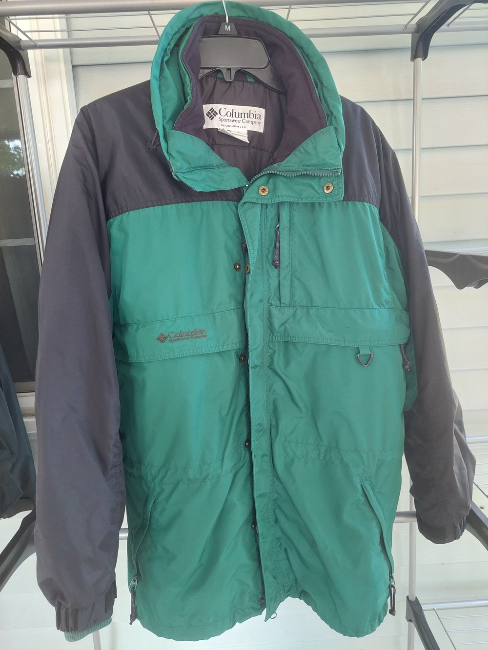 Vintage 90’s Men’s Columbia Gizzmo Coat Medium Green / Black Jacket Ski Coat